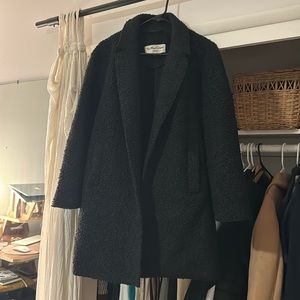 YMC Boucle Coat in Black size XS